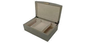 Boîte cadeau pour bijoux en similicuir gris shagreen de qualité supérieure, personnalisable, modèle 0097, fabriquée à Binh Duong, autres bijoux - Product Image 3