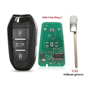 Clé Intelligente à Distance sans Clé 3 Boutons 433MHz 4A PCF7945 Puce ID46 <span class=keywords><strong>Peugeot</strong></span> <span class=keywords><strong>308</strong></span> 408 508 5008 Clé d'Urgence HU83/VA2 - Product Image 2