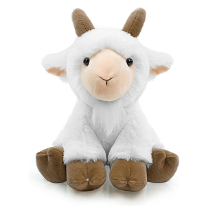 Peluche Chèvre Assise de Haute Qualité, Jouet Animal Réaliste en Peluche, <span class=keywords><strong>Personnages</strong></span> Rembourrés avec Membres Remplis, Cadeaux Doux et Adorables pour Enfants - Product Image 1