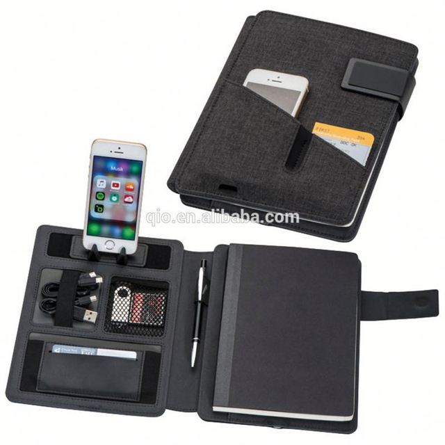 New Portable PU Planner Notebook Set with iphone Container and Cards/pen Holder NOTEBO908-2 and Mini Calculator