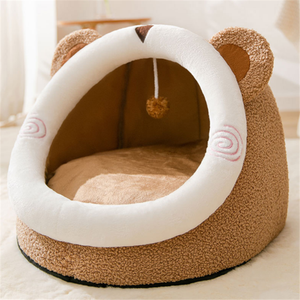Camas para Mascotas de Terciopelo Princesa, Semi-Cerradas, Cálidas, Ecológicas, 100% Algodón, Diseño Sólido, para Perros y Gatos, Fabricante Personalizado, Venta al Por Mayor - Product Image 2