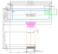 Layar OLED berkualitas terbaik 2,23'' 2,23 inci SSD1305 128x32 panel layar OLED kecil layar OLED SPI i2c