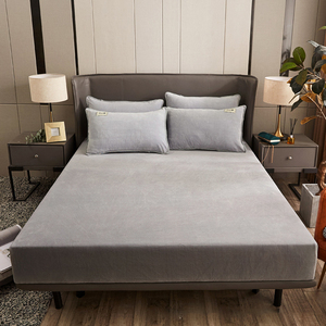 <span class=keywords><strong>Drap</strong></span>-<span class=keywords><strong>housse</strong></span> en velours cristal de 25cm de profondeur, confortable et doux, couleur unie, Queen King, <span class=keywords><strong>drap</strong></span>-<span class=keywords><strong>housse</strong></span> de haute qualité pour la maison, la chambre à coucher et le mariage - Product Image 6