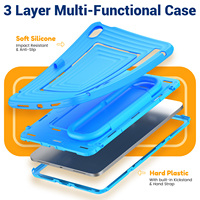 Étui de protection souple en silicone à surface ondulée pour tablette, avec béquille et emplacement pour stylet, compatible iPad 10e génération/A16 10,9 pouces, adapté aux enfants