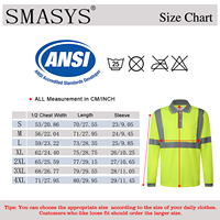 Camiseta Polo de Seguridad de Alta Visibilidad Unisex al por Mayor, Manga Larga, con Franjas Reflectantes Plateadas de 2 Pulgadas, 100% Poliéster, Transpirable, Ropa de Trabajo