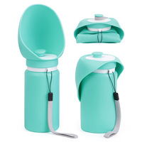 Bouteille d'eau portable pliable en silicone de qualité alimentaire, étanche et durable, pour promenades avec chien