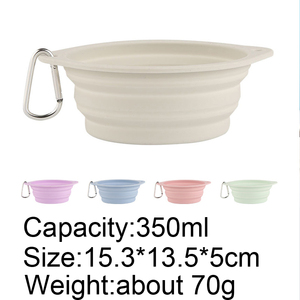 Wholesale Customize 2 in 1 Modern Solid Travel Pet Water Foldable <b>Portable</b> Collapsible Rounded Manual Silicone <b>Dog</b> <b>Bowl</b> - Product Image 3