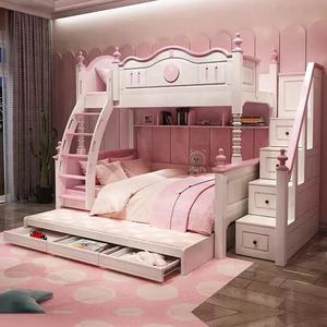 Cama Infantil de Princesa Tipo Castillo Litera para Niña Juego de Muebles para Dormitorio de Niñas en Rosa con Tobogán - Product Image 4