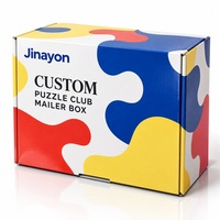 Boîte d'expédition personnalisée pour club de puzzles, en carton ondulé rigide, doublée d'éponge, en matériaux recyclés, pour abonnement e-commerce