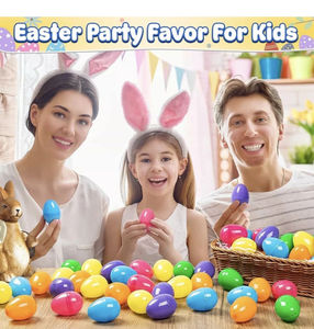 Nioriginal orijinal fabrika boş renkli parlak plastik doldurulabilir paskalya yumurtaları sürpriz hediye şeker ambalaj yumurta parti Favor malzemeleri - Product Image 6