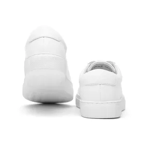 Spring Classic Low-Heel Flat Platform Private Label Casual Women Mens White Leather Sneakers