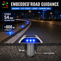 CS-SR-805 Balise routière solaire LED intégrée IP68, résistance à la charge statique de plus de 20 tonnes, en aluminium, pour la signalisation des bords de route