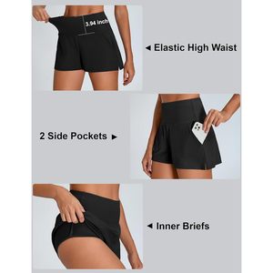 Shorts Deportivos para Mujer, Cintura Alta, Secado Rápido, con Bolsillos, para Correr, Hacer Ejercicio y Gimnasio - Product Image 2
