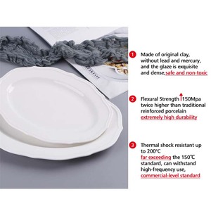 DianTong 8/10/12 Inch Hotel Serving Tableware Custom White Porcelain Oval Fish <strong>Plate</strong> for Restaurant Dishes <strong>Ceramic</strong> Dinner <strong>Plates</strong> - Product Image 3