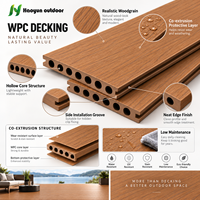Planches de terrasse en composite WPC modernes, imperméables, écologiques, antidérapantes, résistantes aux intempéries, co-extrusion