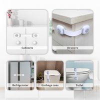 Verrous de sécurité pour bébé Prodigy LH10 en plastique ABS blanc, lot de 6, pour portes d'armoires, adhésifs, sangles réglables