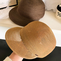 Sombreros de Paja Personalizados al por Mayor, Estilo Panamá, Parte Superior Plana, Protección Solar para Verano, Playa y Aire Libre, para Mujer