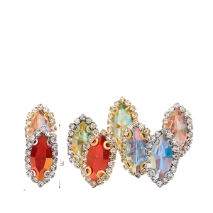 Pierre en <span class=keywords><strong>verre</strong></span> cristal œil <span class=keywords><strong>de</strong></span> cheval couleur claire 7*15mm, sertie <span class=keywords><strong>de</strong></span> griffes en or blanc, pour la création <span class=keywords><strong>de</strong></span> bijoux DIY - Product Image 4