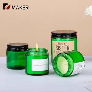 New Design Premium Glass Custom Color black jars lid ceramic 350 ml candle jar With High Quality