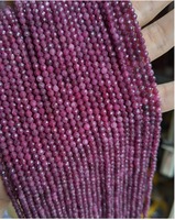 Perles de pierres précieuses en rubis naturel de 2 mm, 3 mm, 4 mm, mini-perles facettées rondes, pierres en vrac pour la fabrication de bijoux
