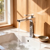Cartouche de raccordement pour robinet de lavabo simple en laiton chromé, pour mitigeur de lavabo