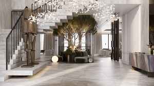 Tấm Đá Cẩm Thạch màu xám cổ điển cho gạch lát sàn nội thất, đá cẩm thạch màu xám nhạt với các tĩnh mạch chéo - Product Image 4