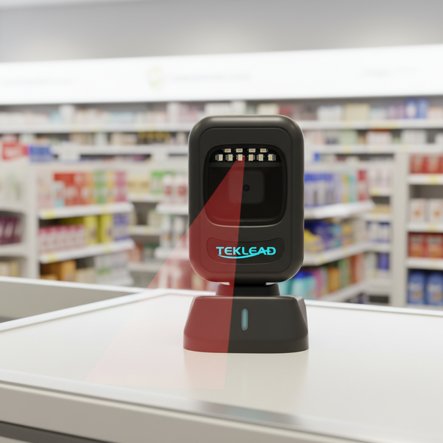 High Speed Desktop 2D Image Barcode Scanner for Supermarket Pos System T-D3H Barcode Scanner