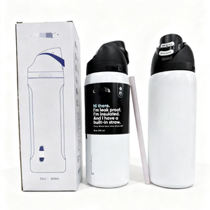 Logotipo Personalizado para Taza Deportiva de Acero Inoxidable de Doble Capa con Aislamiento al Vacío, Botella de Doble Uso con Asa para Exteriores, Directo de Fábrica - Product Image 2