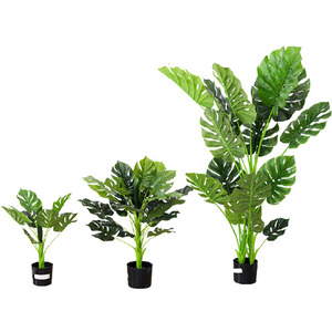 Plante artificielle <span class=keywords><strong>Monstera</strong></span> verte en plastique, arbres et plantes artificielles à grande feuille, 9 cm, vente en gros - Product Image 6