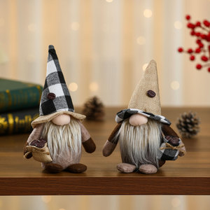 Nouvelle figurine de gnome sans visage pour la décoration de la maison, tenant des grains de café, poupée Rudolph - Product Image 1