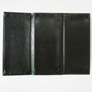 Protège-menus en cuir PU durables pour restaurant, à trois volets, avec 3 angles de vue, pour listes de vins et de menus, avec impression UV, pour bars et cadeaux (Tendance) - Product Image 5