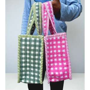 Sac à déjeuner matelassé en coton, imprimé floral abstrait, sac à main, sacs de courses imprimés au bloc, sac de plage, sacs de voyage et sacs fourre-tout à bandoulière - Product Image 2