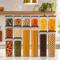Lot de 14 boîtes de rangement en plastique pour réfrigérateur, idéales pour aliments, céréales, collations et autres denrées sèches