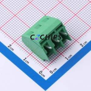 MX103-5.0-03P-GN01-Cu-Y-A Screw Terminal Block Through hole Component (THT),P=5mm Connector 1x3P 5mm Green Through Hole - Product Image 2