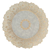 Set de table rond en PVC doré métallisé, design classique, écologique, résistant à la chaleur et à l'eau, pour la décoration de table à manger