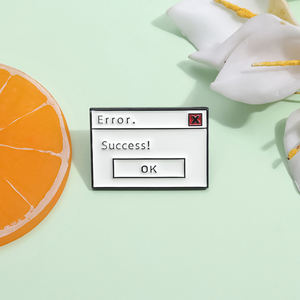Sming broches cliquez sur erreur succès Option émail broche ordinateur Page boîte <span class=keywords><strong>de</strong></span> saut revers Badge broche métal drôle bijoux broche - Product Image 2