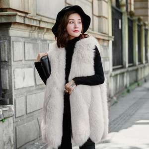 Usine en gros 100% réel <span class=keywords><strong>gilet</strong></span> en fourrure de renard <span class=keywords><strong>mi</strong></span>-<span class=keywords><strong>long</strong></span> élégant <span class=keywords><strong>gilet</strong></span> en fourrure pour <span class=keywords><strong>femme</strong></span> - Product Image 3