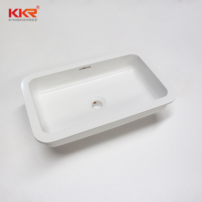 Раковина с твердой поверхностью из искусственного камня, раковина для ванной комнаты, круглая прямоугольная раковина с крышкой под раковину для отеля и дома