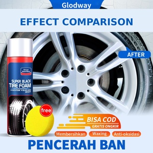 Glodway <span class=keywords><strong>Mousse</strong></span> Nettoyante et Protectrice pour Pneus 560ml – Nettoyant Jantes Auto Noir Brillant, Protecteur Caoutchouc <span class=keywords><strong>Anti</strong></span>-Poussière et <span class=keywords><strong>Anti</strong></span>-Vieillissement - Product Image 2