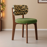 Chaise de salle à manger en bois de caoutchouc massif, design moderne et épuré, avec dossier rembourré confortable, mobilier de salle à manger pour la maison