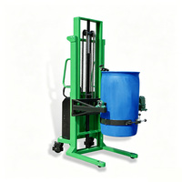Rotateur de fût semi-électrique 450 kg, hauteur de levage 2,5 m, élévateur et inclinateur de fût motorisé pour fût en acier de 55 gallons