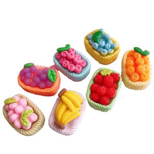 Simulation en trois dimensions corbeille de fruits bijoux en résine bricolage étui de téléphone portable épingle à cheveux petits ornements - Product Image 1