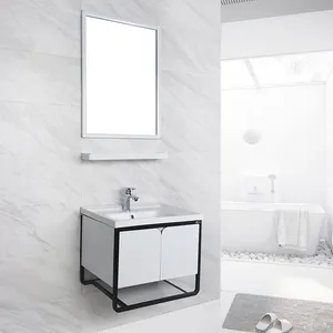 卸売 800ミリメートル壁ユニット-壁に取り付けられたステンレス鋼の白い色の浴室の洗面化粧台