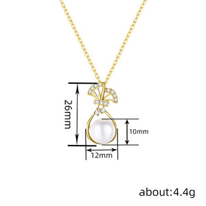 Collana con Ciondolo Lucky Bag per Donne, Perle Imitate Stile Pavé, Gioielli alla Moda per Uso Quotidiano - Product Image 6