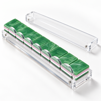 Jeu de Mahjong Américain Moderne Personnalisé MJ1 à 4 Couches, 160 Tuiles en Acrylique, Motif Léopard et Tortue, Écologique, Portable et de Luxe