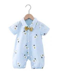 批发新生婴儿服装可爱图案罗柏设计巴比罗柏婴儿连身衣