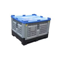 Boîte en carton ondulé Huidu empilable, pliable, emboîtable, pliable, pour le stockage et le transport, avec couvercle