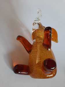 Figura de Elefante de Vidrio Soplado a Mano, Escultura Animal, Decoración Artística Coleccionable, Estilo Murano Hecho a Mano, Color Naranja Marrón, Pascua - Product Image 2
