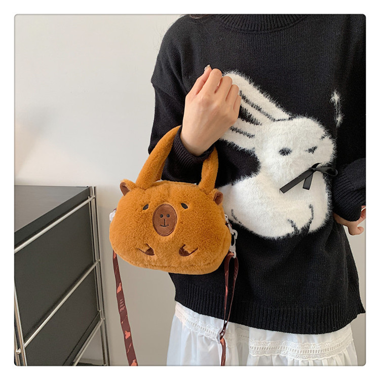 VPVMUKLRDK Zaino Capibara Carino e di Grande Capacità, Casual Zainetti, Zaino Capybara dei Cartoni Animati con Astuccio (A,Small