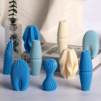 Diy handgemachte gedrehte Gips geometrische Welle Kerze Silikon form 3d geometrische Form Silikon Kerzen form